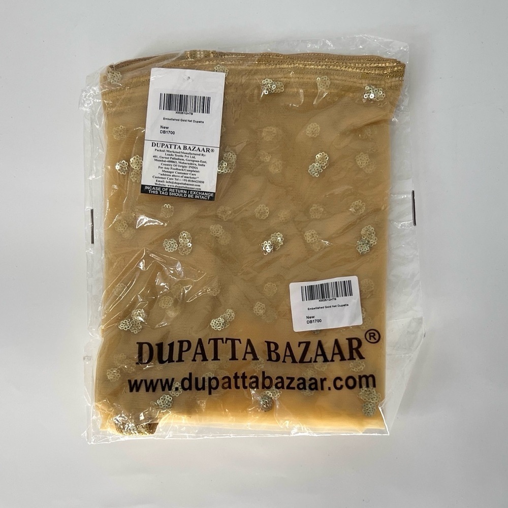 Gold Sequin Dupatta NEW